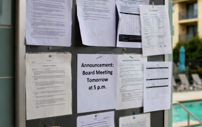 HOA Board meeting announcement